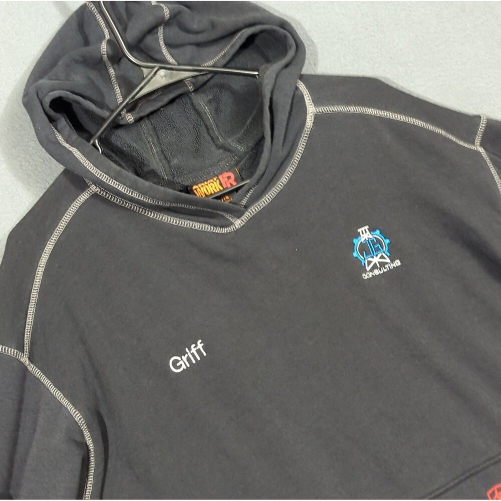 Ariat FR Hoodie Men's XL Black Polartec Pullover Hoodie Flaws Branded
